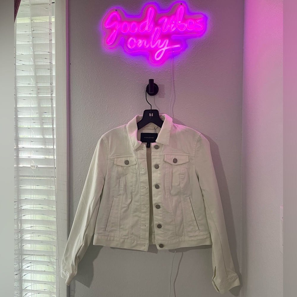 Banana Republic White Denim Jacket